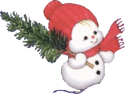 baby snowman with Christmas tree